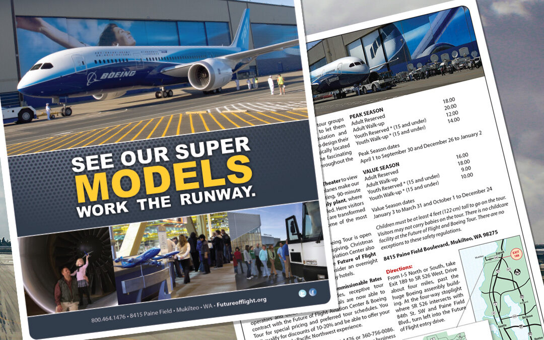 Future of Flight Boeing Tour Handout Design by Giant Punch