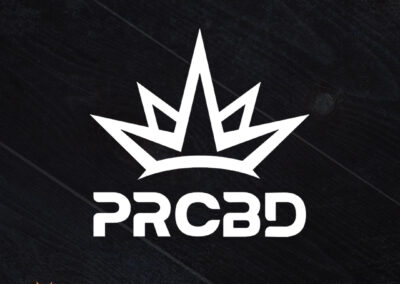 A bold and modern logo for PRCBD, a premier CBD shop for people and pets, designed by Giant Punch.