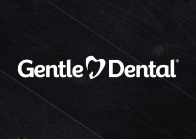 A logo redesign by Giant Punch for Gentle Dental, featuring their stylized tooth with an updated and timeless modern font.