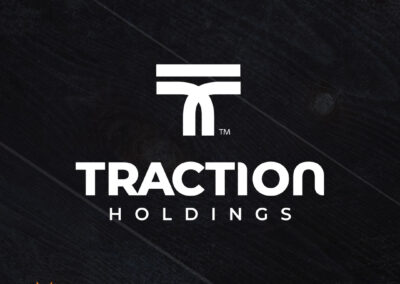 A bold and modern logo designed by Giant Punch that sets the tone for Traction Holdings' brand.