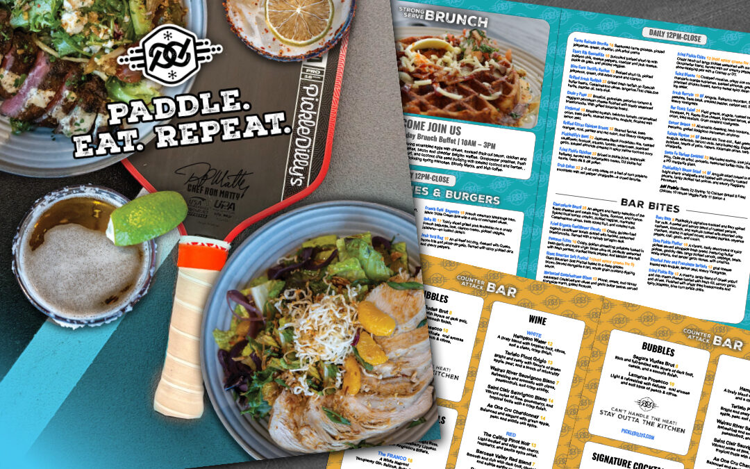 Pickledilly’s at APEX Pickleball Clubs Menu and Logo Designed by Giant Punch